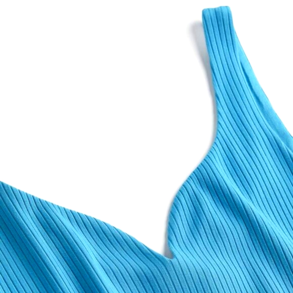 H&M Ribbed Top - Blue XS - Picture 3 of 4